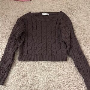 Brown Cable Knit Sweater
